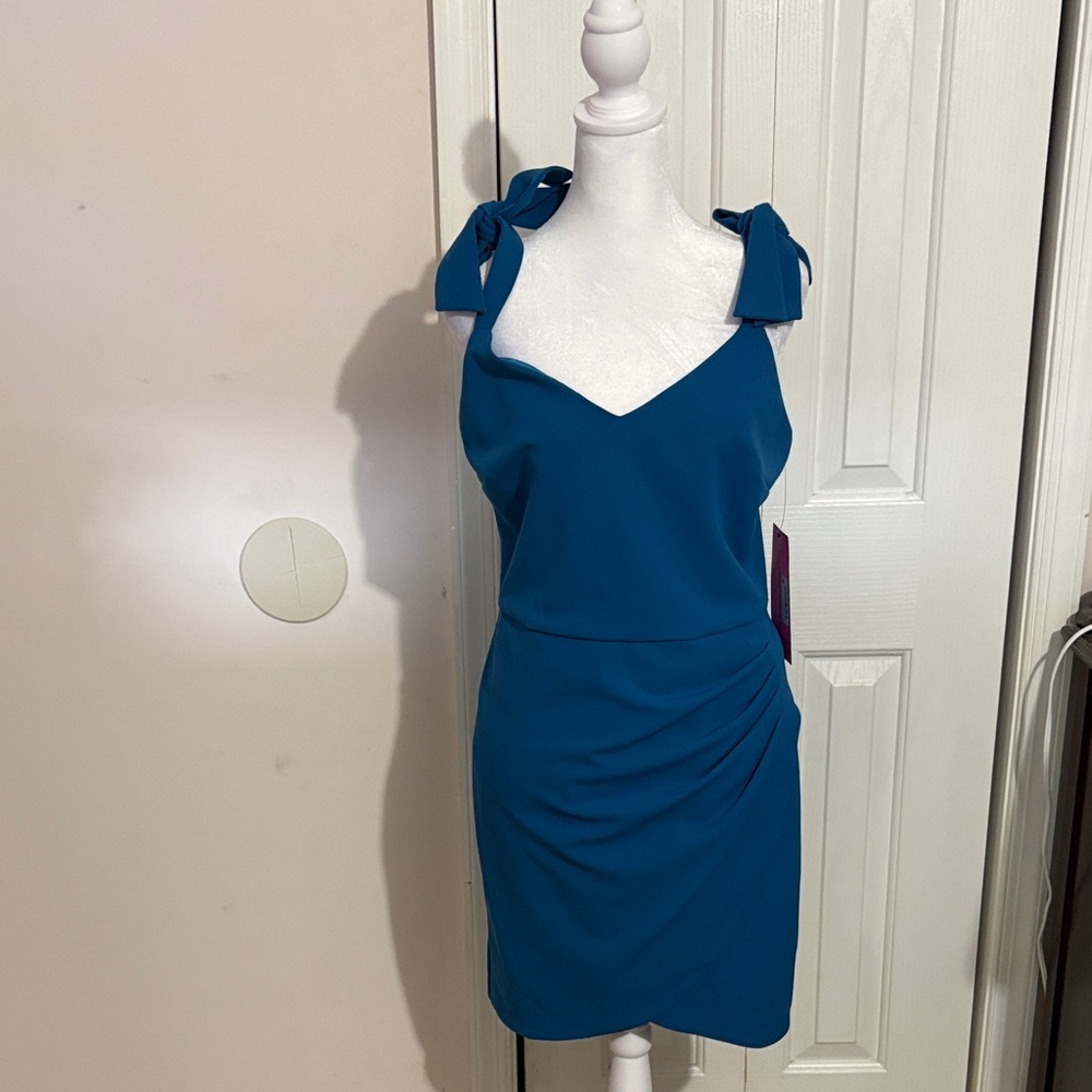 Betsey Johnson Teal Mini Dress with Bow Straps